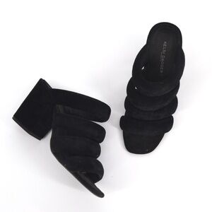 Kelsi Dagger Brooklyn Mell Heeled Sandals Tubular Kid Suede Black Women's 7.5